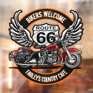 Autocollant Pour Fenêtre Personnaliser Route 66 Café Garage Station-service