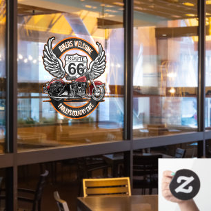Autocollant Pour Fenêtre Personnaliser Route 66 Café Garage Station-service