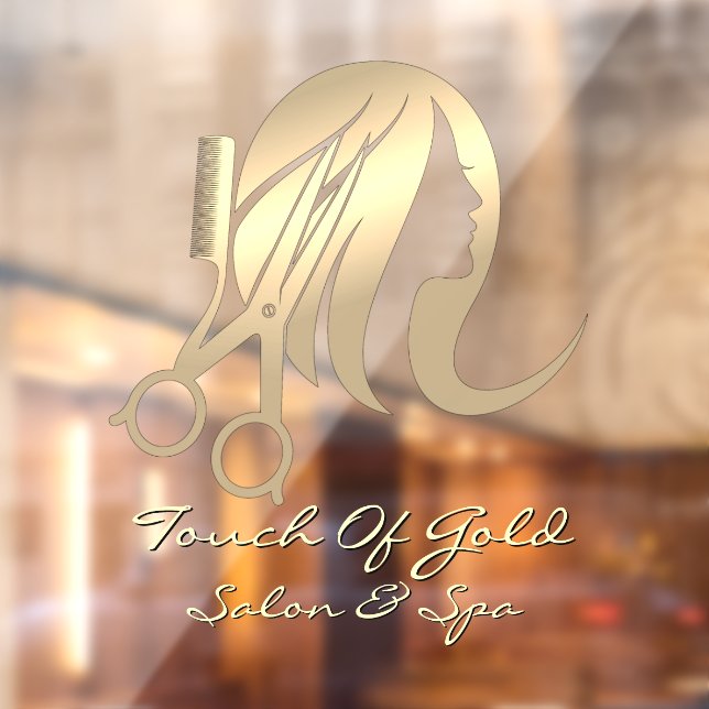 Autocollant Pour Fenêtre Personnaliser Salon de coiffure et Spa Business Fr (Feuille 2)