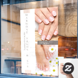 Autocollant Pour Fenêtre Personnaliser Salon de Manucure Pédicure Ongles Gr
