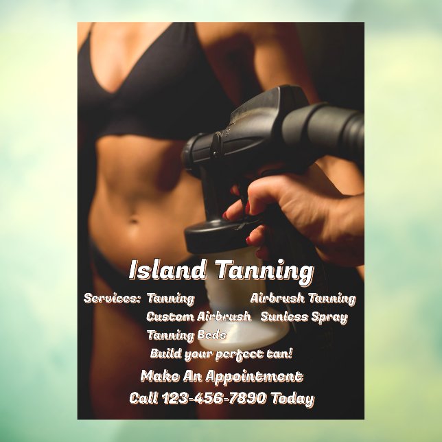 Autocollant Pour Fenêtre Personnaliser Spray Tanning Booth Business (Feuille 3)