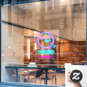Autocollant Pour Fenêtre Personnaliser une soirée karaoke néon de taille mo