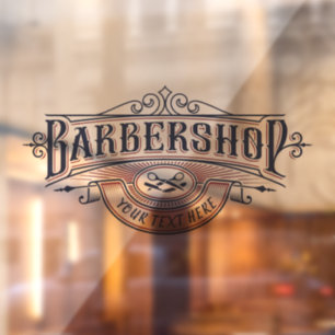 Autocollant Pour Fenêtre Personnaliser Vintage Barbershop Business