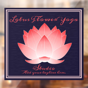 Autocollant Pour Fenêtre Personnaliser Yoga Studio Fleur Lotus Rose