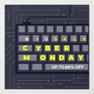 Autocollant Pour Fenêtre Personnalisez la bannière Cyber Monday jusqu'à XX