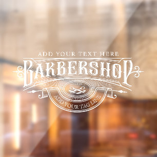 Autocollant Pour Fenêtre Personnalisez l'Enseigne de Magasin de Barbier Vin