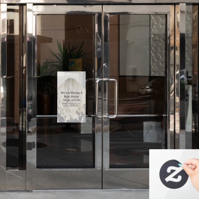 Autocollant Pour Fenêtre Personnalisez Salon de Coiffure Générique Embauche (Porte de bureau)