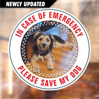 Autocollant Pour Fenêtre Pet Safety Alert Custom Dog Photo First Responder