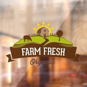 Autocollant Pour Fenêtre Petite entreprise biologique de produits frais de