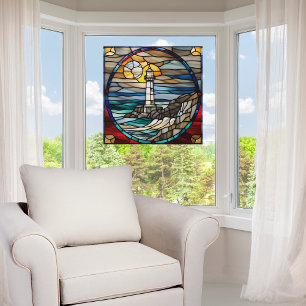 Autocollant Pour Fenêtre Phare Classique Faux Verre Trait
