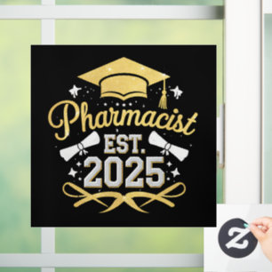 Autocollant Pour Fenêtre Pharmacien Est 2025 Diplôme en Pharmacie