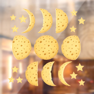 Autocollant Pour Fenêtre Phases lunaires Fromage Lune & Étoiles Fairytale S