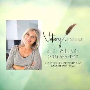 Autocollant Pour Fenêtre Photo de notaire minimaliste moderne marron et bla