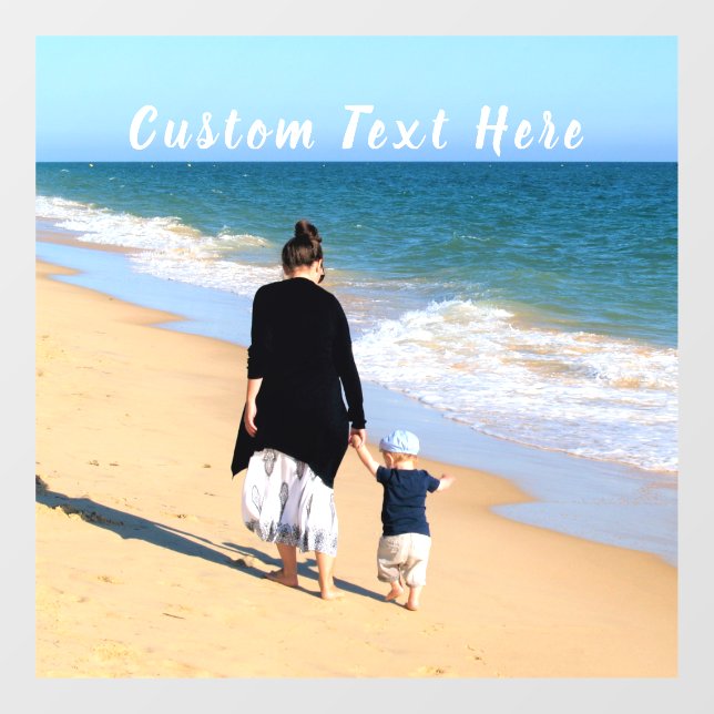 Autocollant Pour Fenêtre Photo et texte personnalisés - Votre propre design (Feuille)