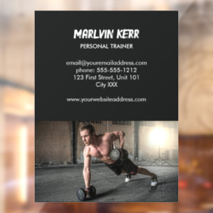 Autocollant Pour Fenêtre Photo personnalisée entreprise de gym grise