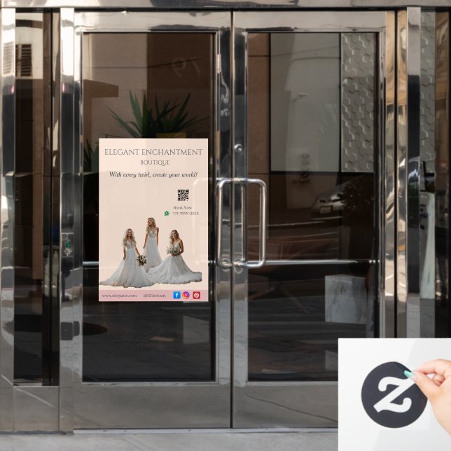 Autocollant Pour Fenêtre Pink Bridal Bliss Celebrate Love Happiness Wedding (Porte de bureau)