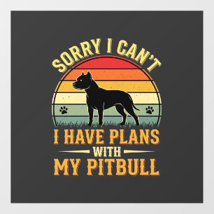 Autocollant Pour Fenêtre Pitbull Plans Amoureux du Chien Vintage Sunset
