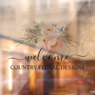 Autocollant Pour Fenêtre PixDezines Aquarelle Peonies Eucalyptus