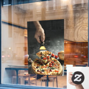 Autocollant Pour Fenêtre Pizza Cuisine végétarienne Cuisine pizza Shop
