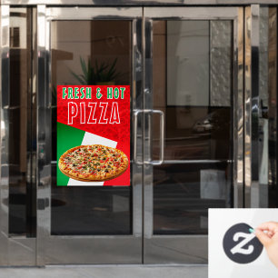 Autocollant Pour Fenêtre Pizza fraîche et chaude avec explosion de pizza