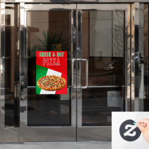 Autocollant Pour Fenêtre Pizza Frais & Chauds Avec Explosion de Pizza