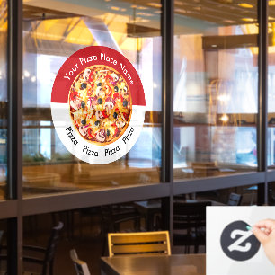Autocollant Pour Fenêtre Pizza Italien Restaurant Clôture Modèle