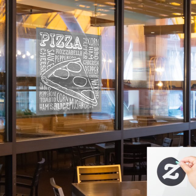 Autocollant Pour Fenêtre Pizza Restaurant Business (Fenêtre du restaurant)