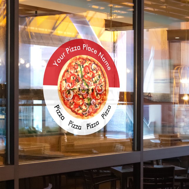 Autocollant Pour Fenêtre Pizza Restaurant Italien Thème Fenêtre Clôture Dec (Créateur téléchargé)