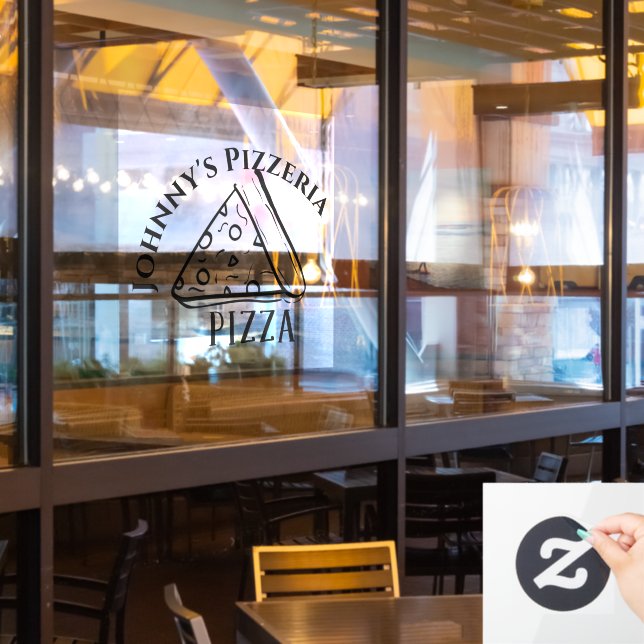 Autocollant Pour Fenêtre Pizzeria Custom Business (Fenêtre du restaurant)