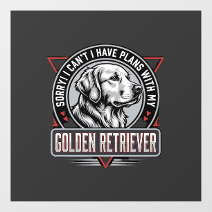 Autocollant Pour Fenêtre Plans de Retriever doré Conception de badge de chi