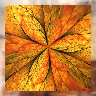 Autocollant Pour Fenêtre Plante d'automne, Abstrait moderne Fractal Art Lea