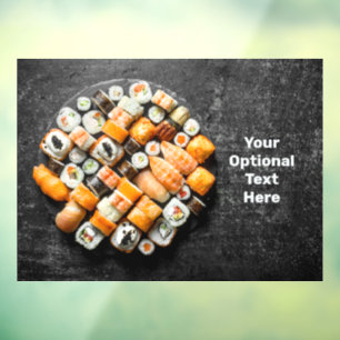 Autocollant Pour Fenêtre Plateau Sushi texte personnalisé