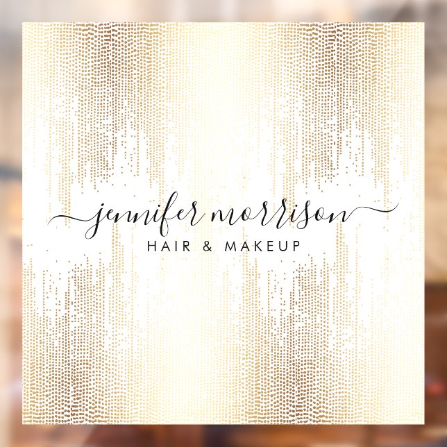 Autocollant Pour Fenêtre Pluie de Confetti Gold Script Glam (Feuille 2)