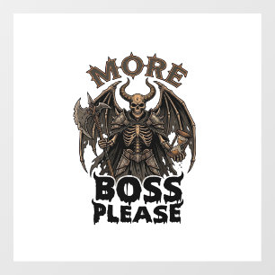 Autocollant Pour Fenêtre Plus de Boss S'il Vous Plaît Halloween Démon Squel