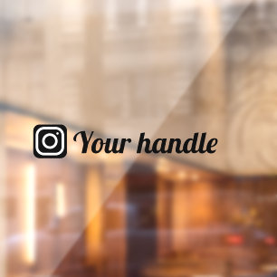 Autocollant Pour Fenêtre Poignée de logo Instagram personnalisable noir