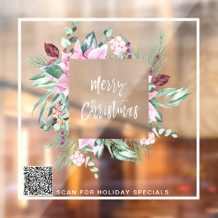 Autocollant Pour Fenêtre *~* Poinsettia promotionnelle AP20 Noël QR