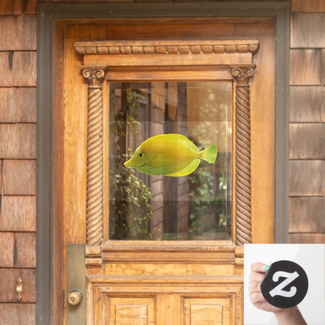 Autocollant Pour Fenêtre Poisson Tropical Jaune  (Porte d'accueil)