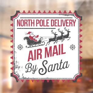 Autocollant Pour Fenêtre Pôle Nord livraison courrier aérien vintage