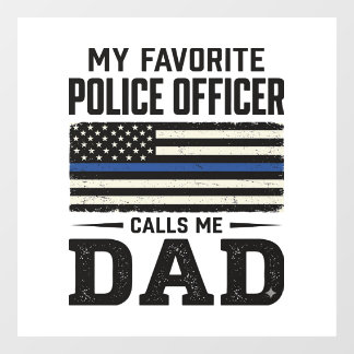 Autocollant Pour Fenêtre Police Officer Dad Vintage Flag Shirt Design_1