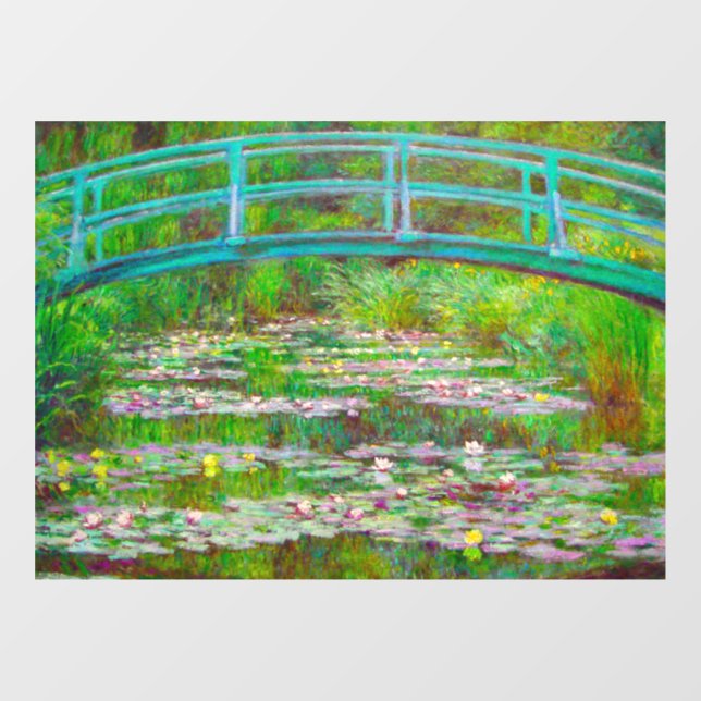 Autocollant Pour Fenêtre Pont japonais Monet et nappes d'eau (Feuille)