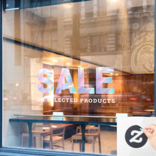 Autocollant Pour Fenêtre Porte de 50"X30" avec mot de vente holographique p