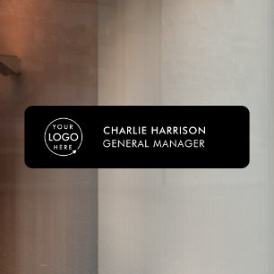 Autocollant Pour Fenêtre Porte-nom   Logo d'entreprise Porte noire élégante