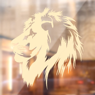Autocollant Pour Fenêtre Portrait de Lion (sable)