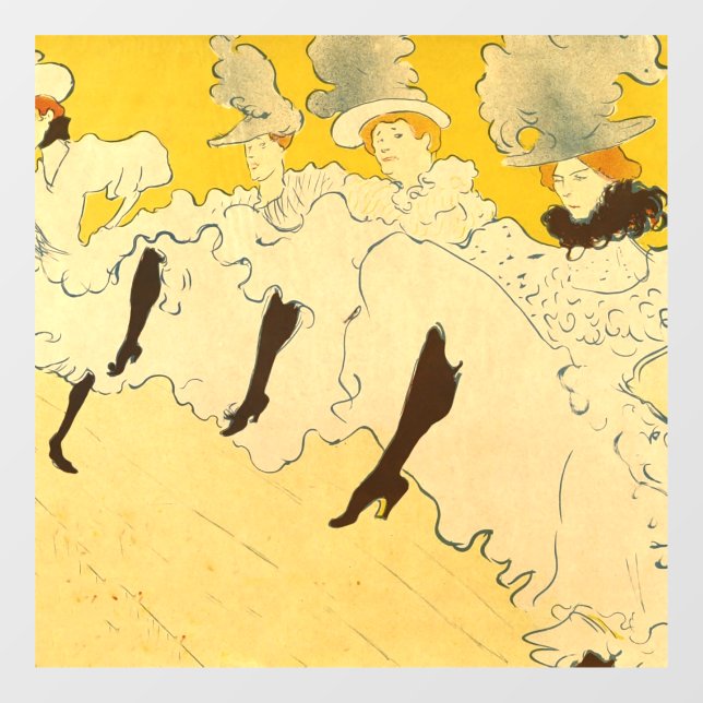 Autocollant Pour Fenêtre Poster de la fille dansante Jaune Toulouse Lautrec (Feuille)