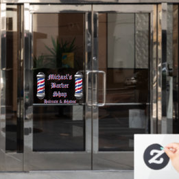 Autocollant Pour Fenêtre Poteaux de salon de coiffure personnalisés Promoti