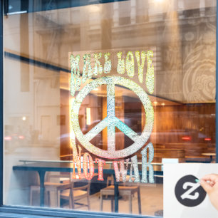 Autocollant Pour Fenêtre Pouvoir Fleur Paix - Faire L'Amour Pas La Guerre 1