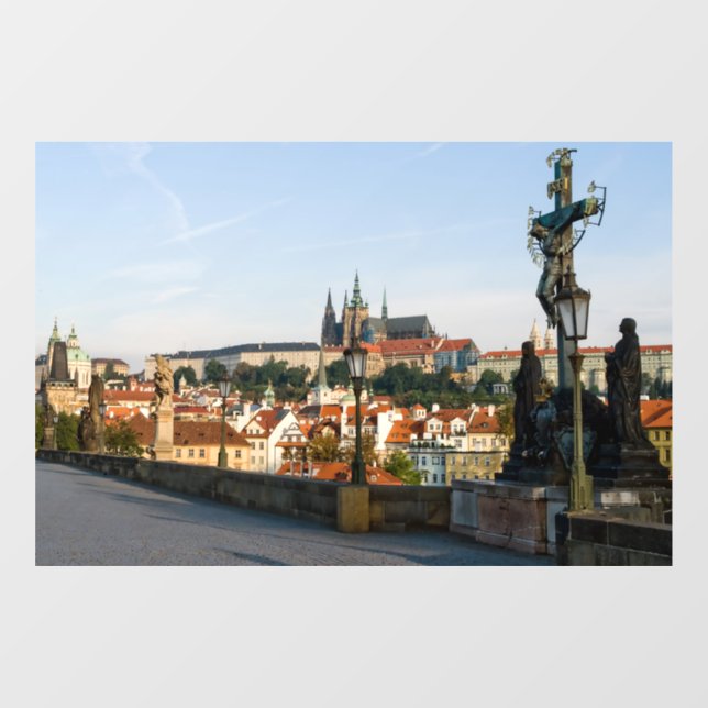 Autocollant Pour Fenêtre Prague Vue du château de Charles pont, Tchèque R. (Feuille)