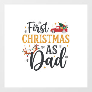 Autocollant Pour Fenêtre Premier camion de vacances de Noël de Papa