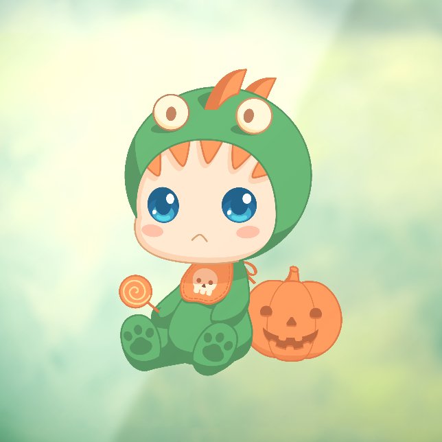 Autocollant Pour Fenêtre Premier Costume Dinosaure Halloween mignon bébé Dr (Feuille 3)