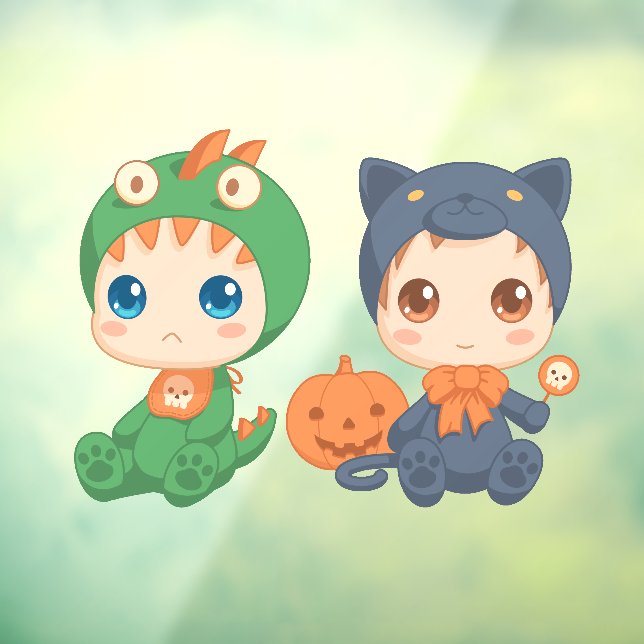 Autocollant Pour Fenêtre Premier Halloween Baby Chat Noir Costume Dragon 2 (Feuille 3)